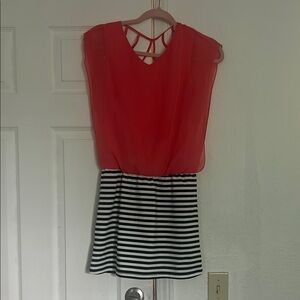 Red and Black Striped Dress